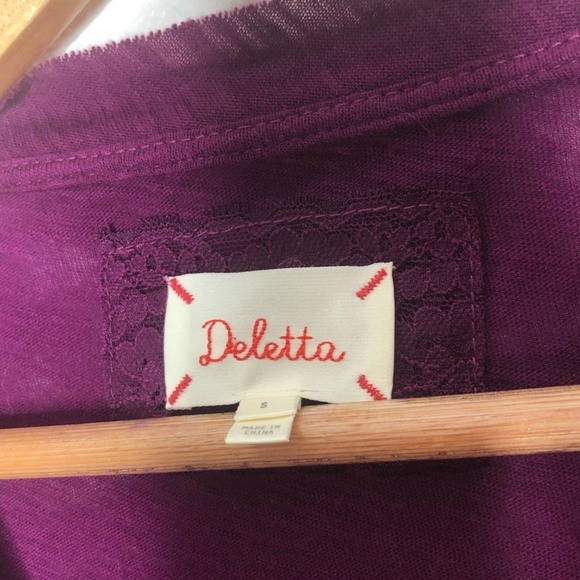 Deletta Anthro Burgundy Jewelscape embellished Top - Picture 5 of 8